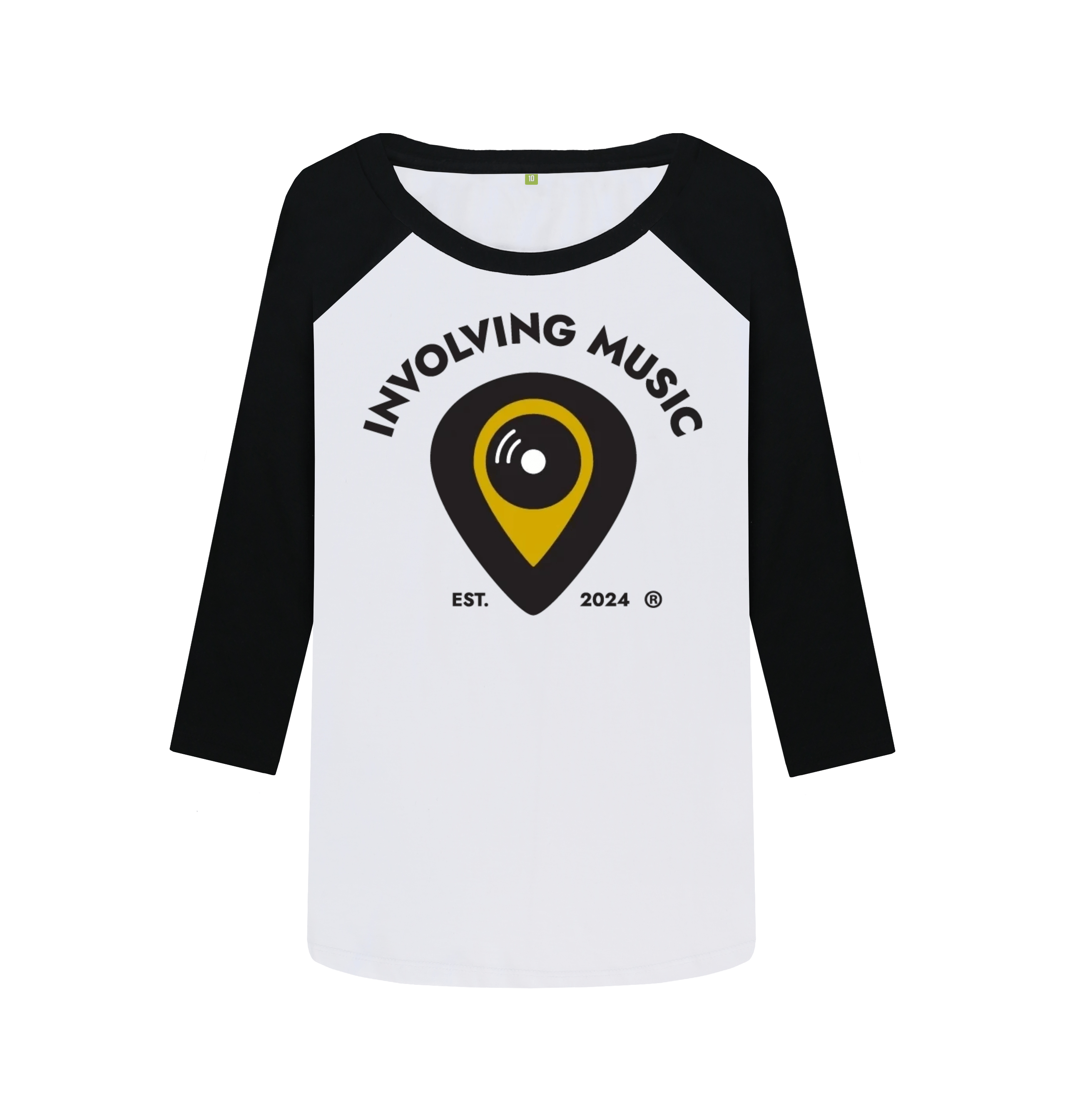 Black-White Printed Baseball T-shirt Front