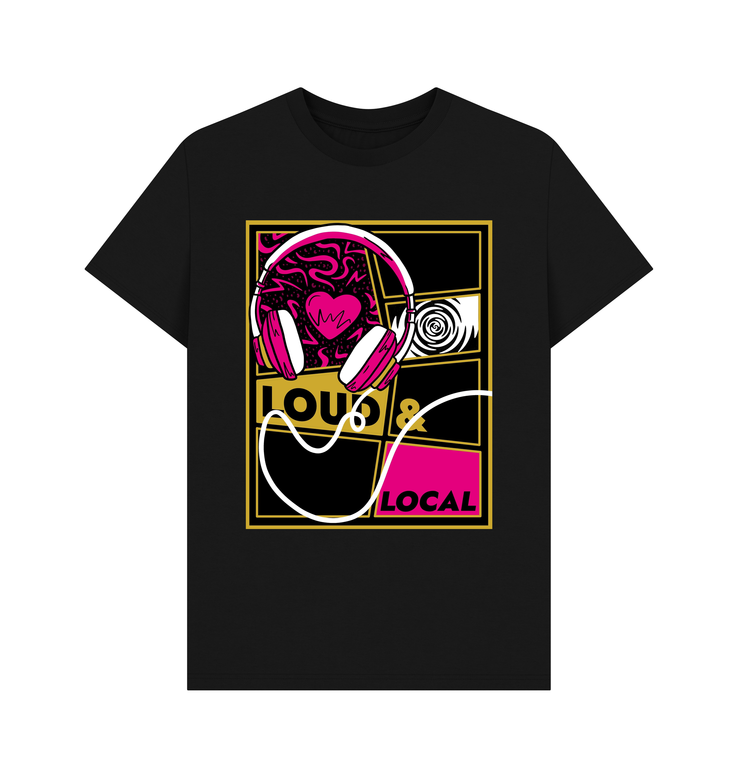 Black Printed T-shirt Front