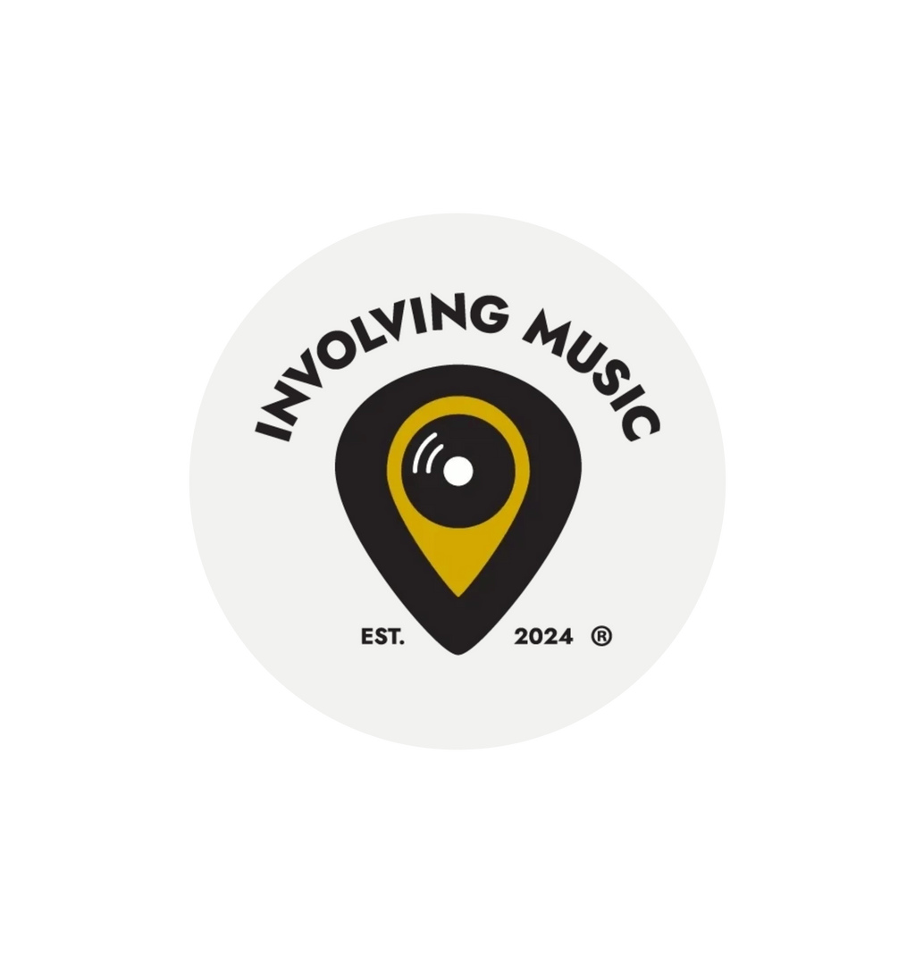 White Printed Circle Sticker Front