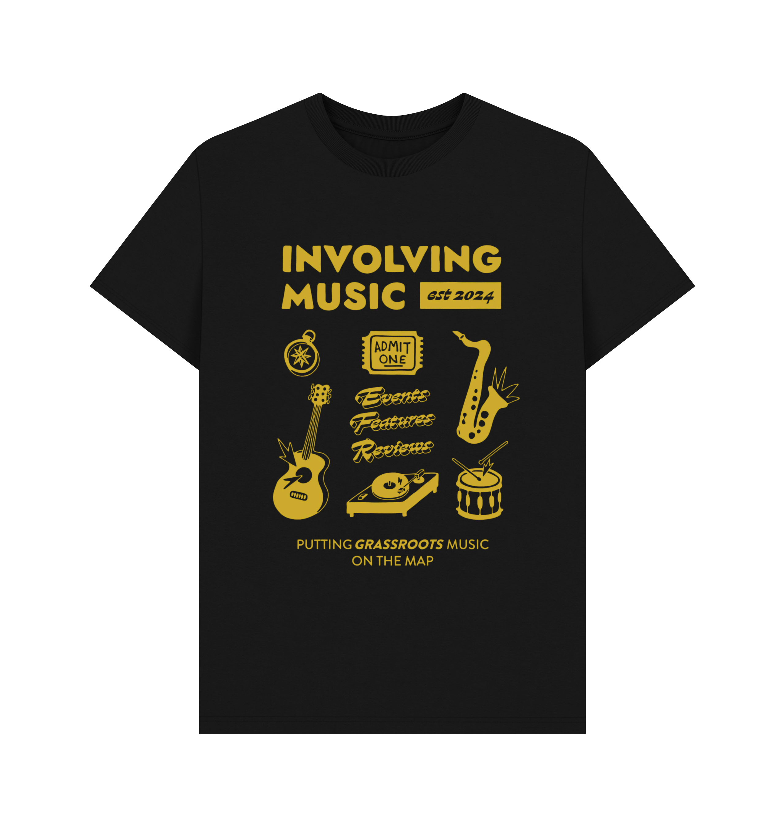 Black Printed T-shirt Front