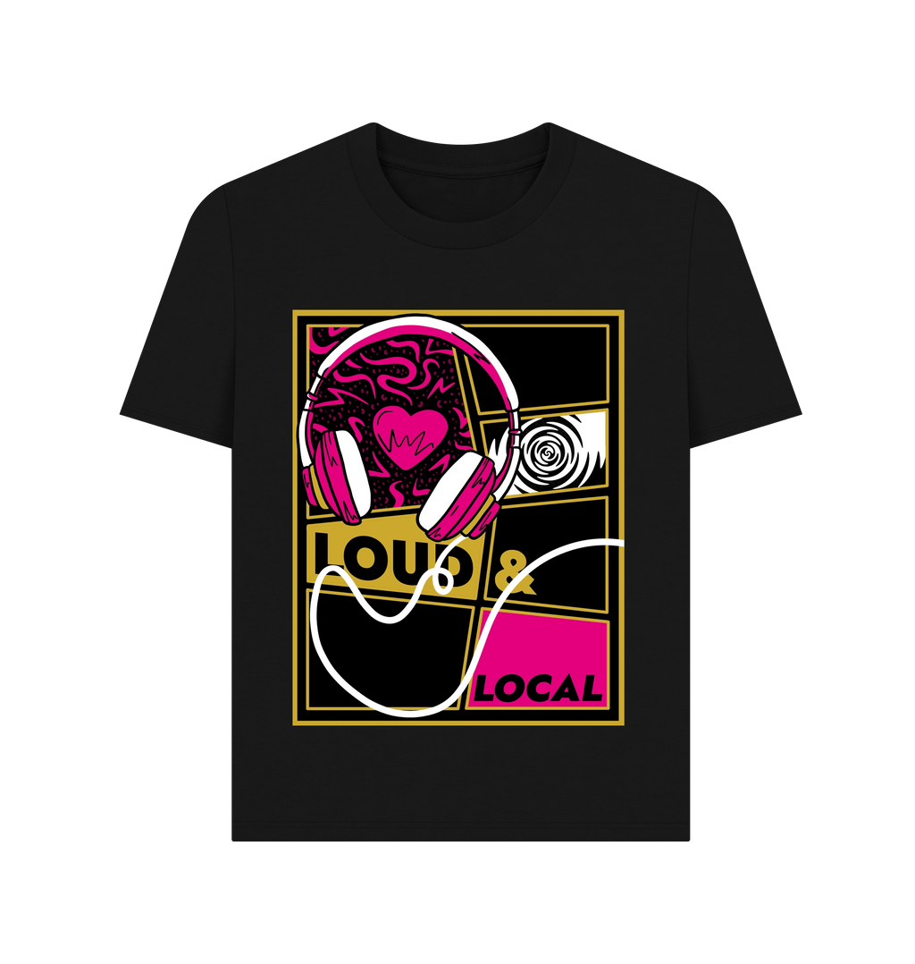 Black Printed T-shirt Front