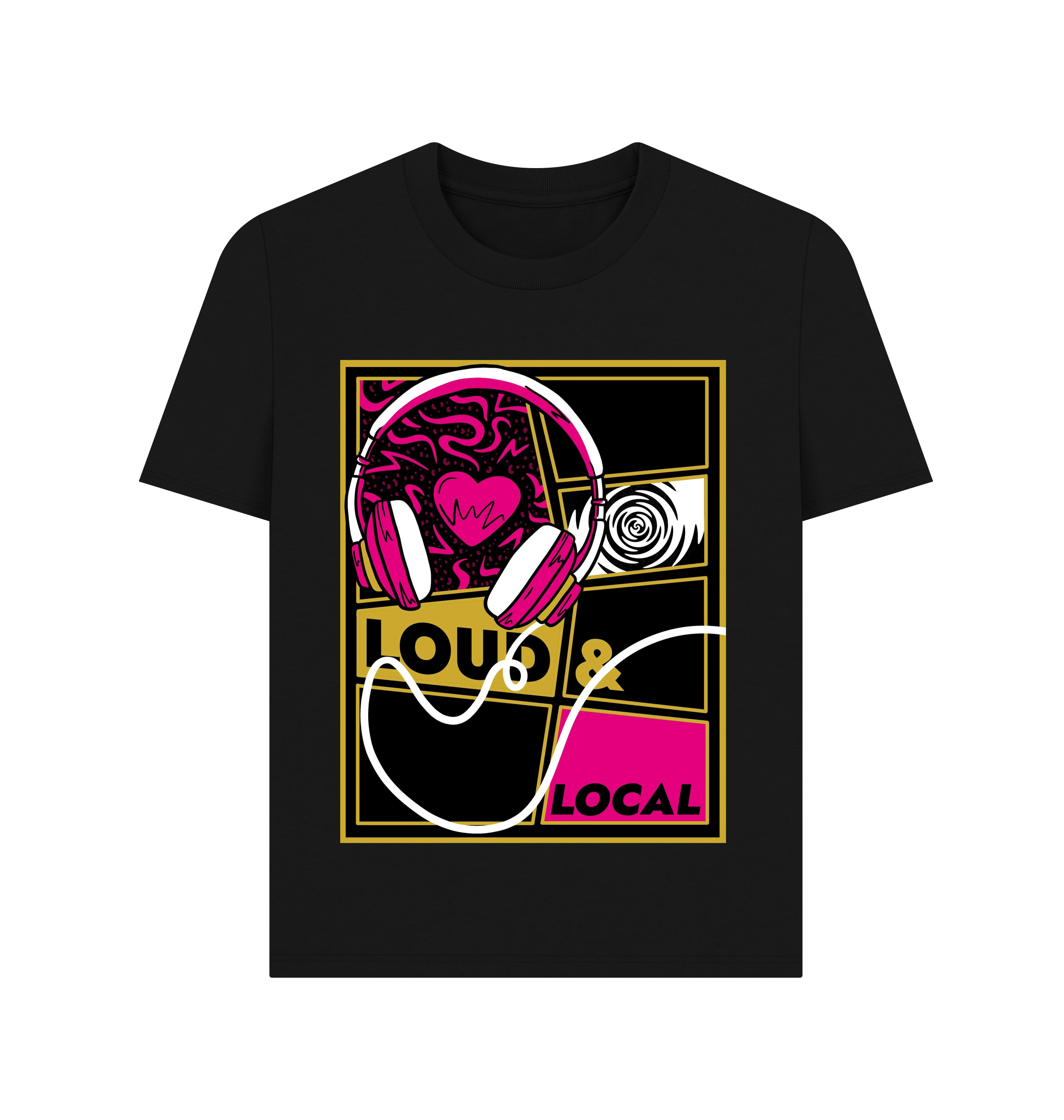 Black Printed T-shirt Front