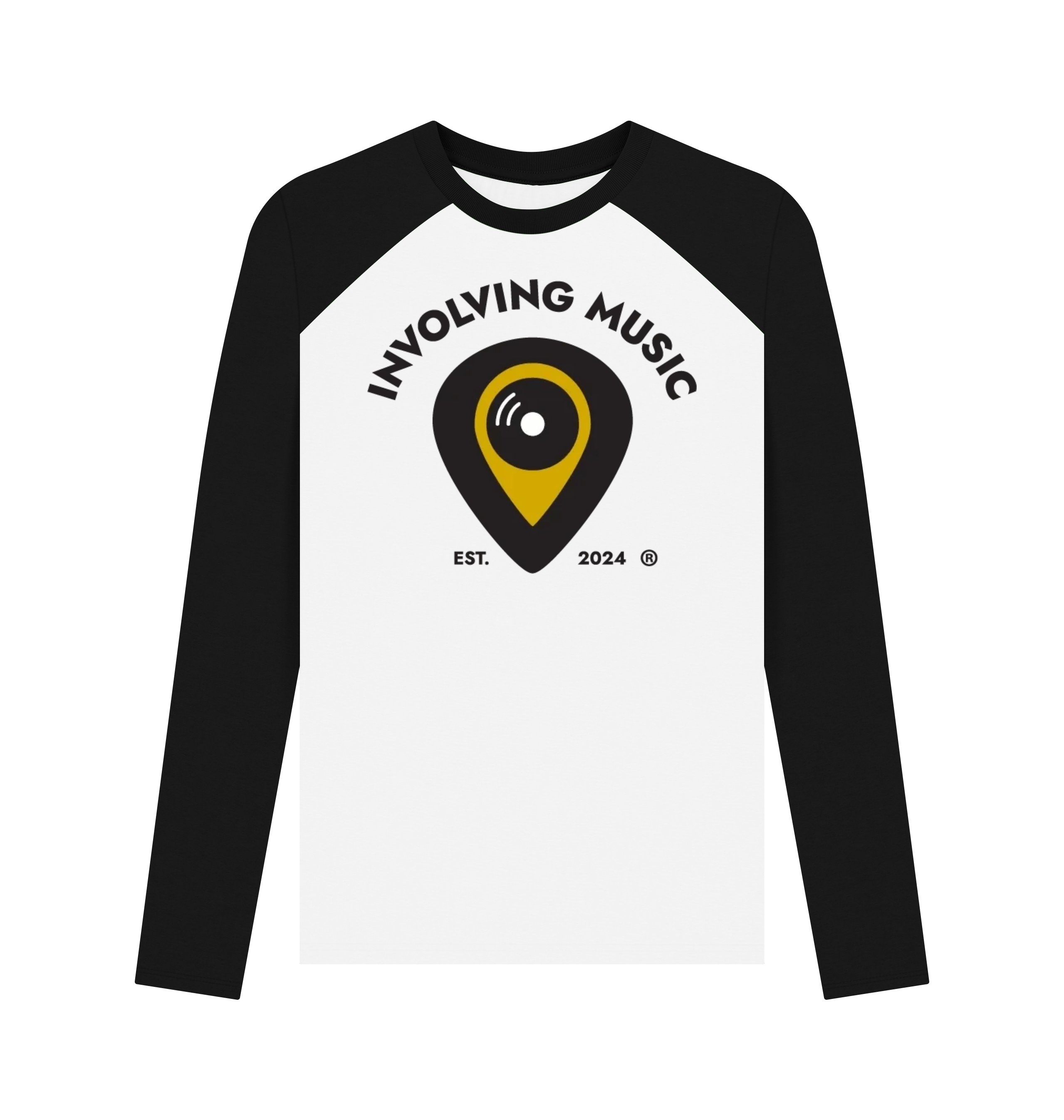 Black-White Printed Baseball T-shirt Front